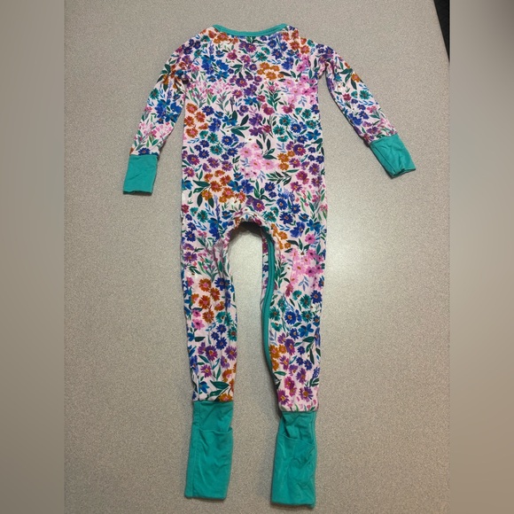 Little Sleepies Sweet Pea Floral Footie - Picture 2 of 4